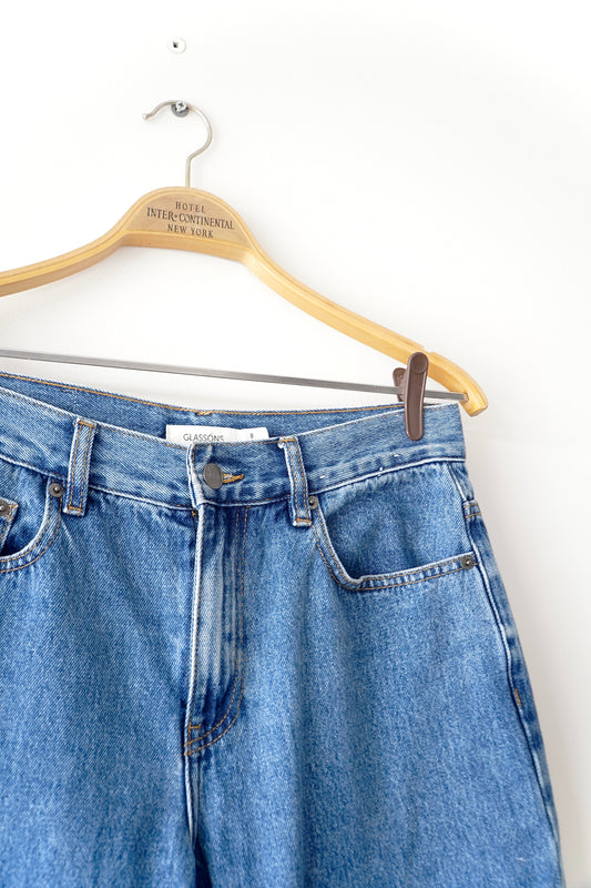 Glassons Dark Blue Denim Wide-Leg Jeans (8 Au)