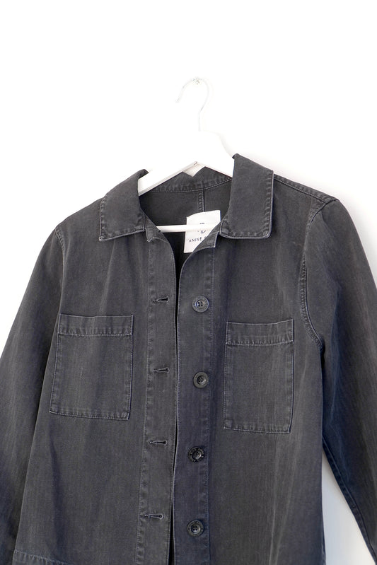 Anine Bing Washed Black Relaxed Utility Jacket