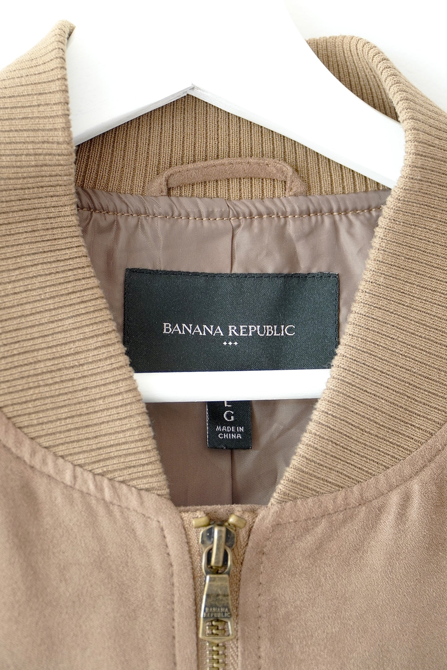 Banana Republic Brown Vegan Suede Bomber Jacket (L)