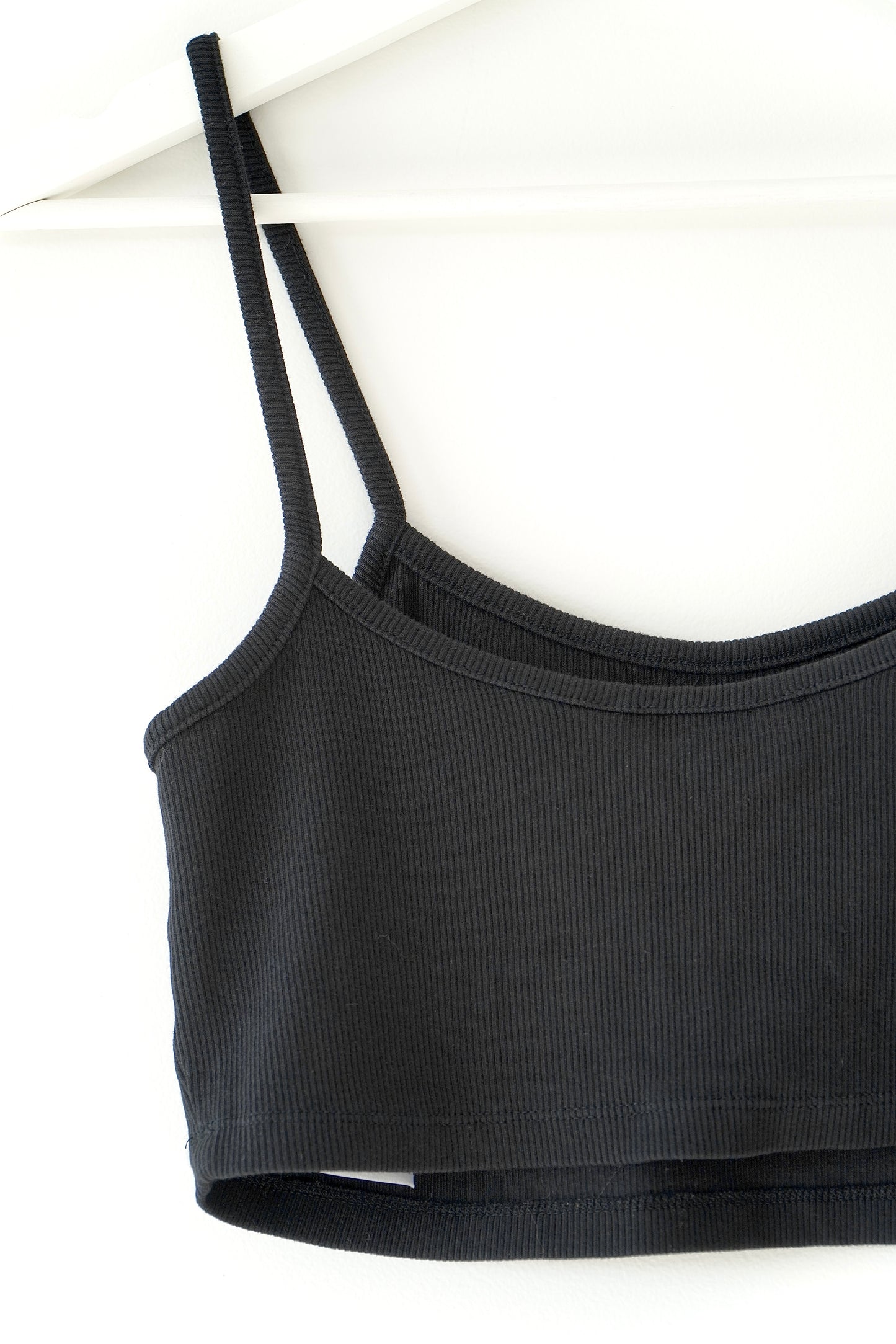 Calvin Klein Jeans Black Rib Bralette Top w/ Logo Badge (S)
