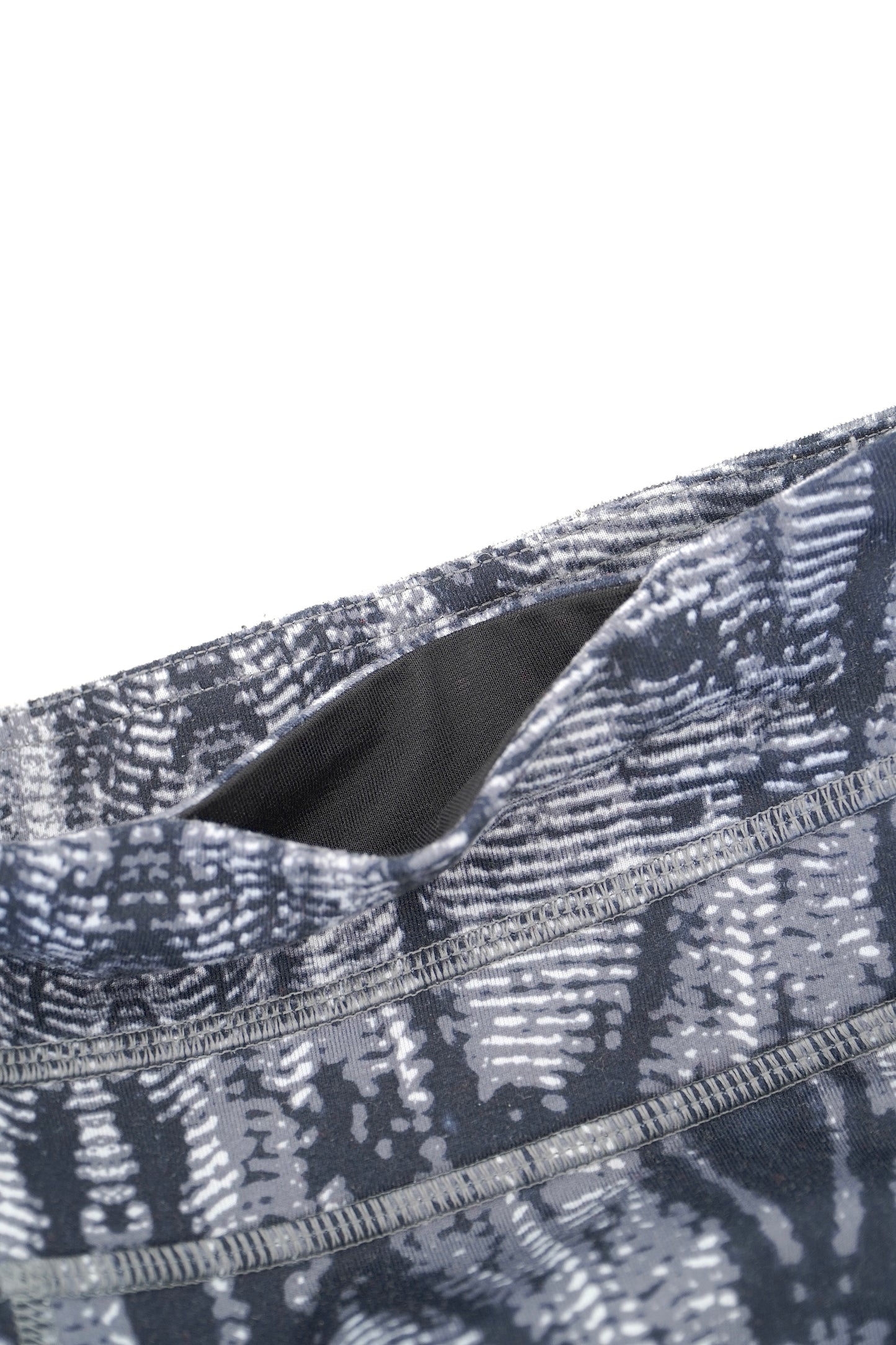 Lululemon Grey 'Groove' Print Athletic Shorts (Fits 6-8 AU)