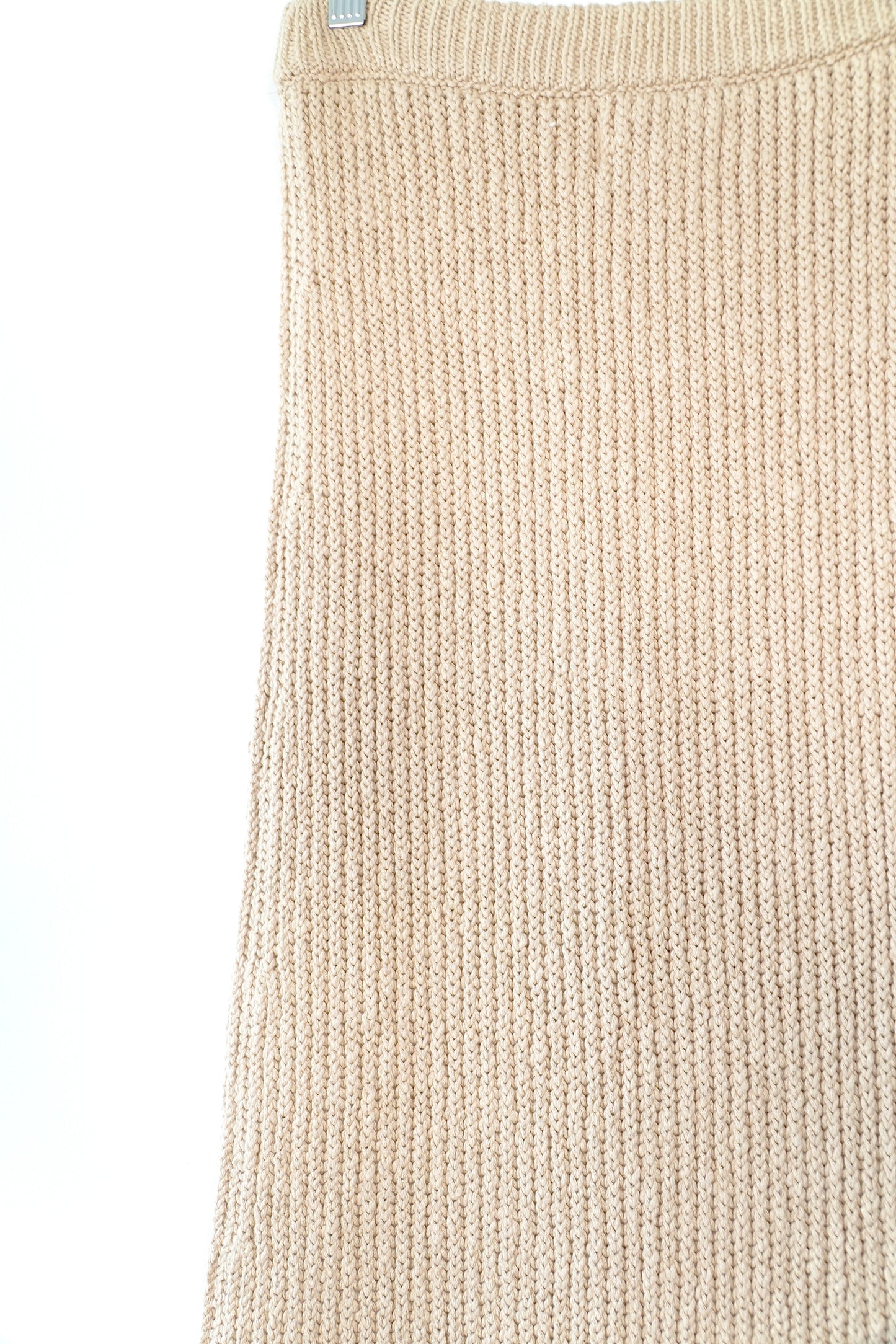 Bassike Knits Tan Knitted Asymmetrical Maxi Skirt