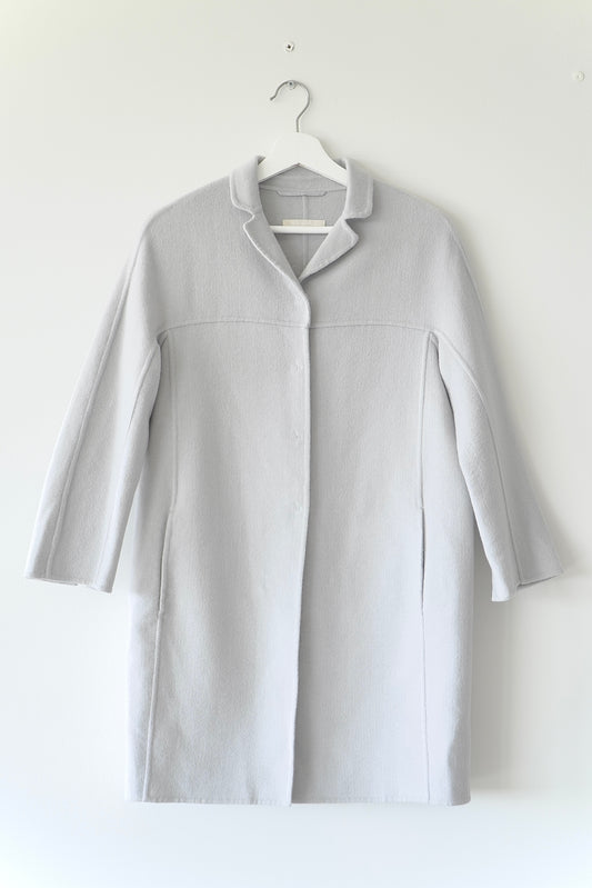 ‘S Max Mara Grey Blue Classic Single Breasted Wool Coat (6 Au)