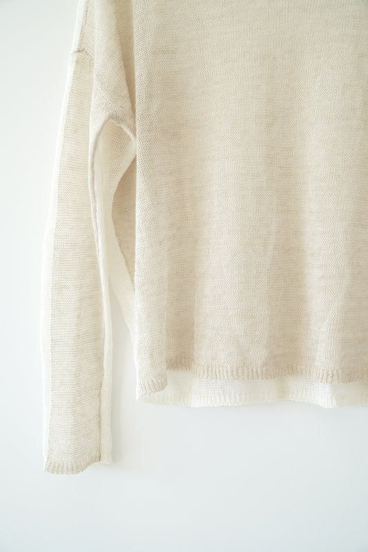 Two Tone Cream Mesh Knit Top (6-8 Au)