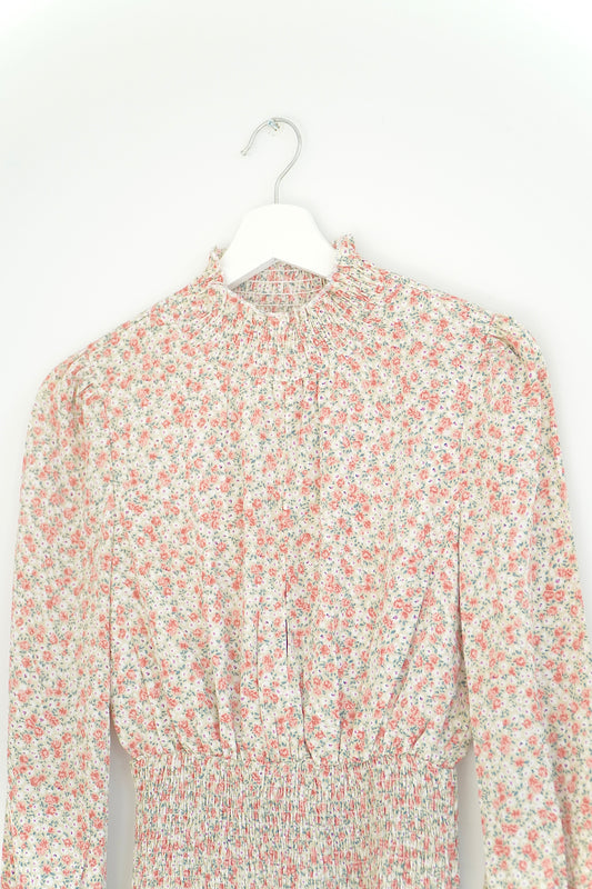 Ruby Sees Floral Smocked High neck mini dress (6 Au)