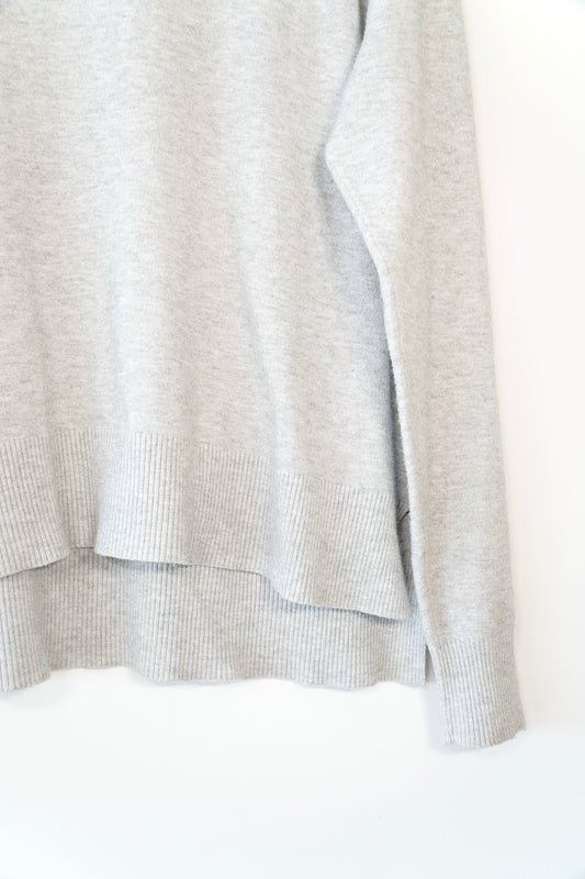 Veronika Maine Grey High-low Turtle Neck Knit Jumper (M)