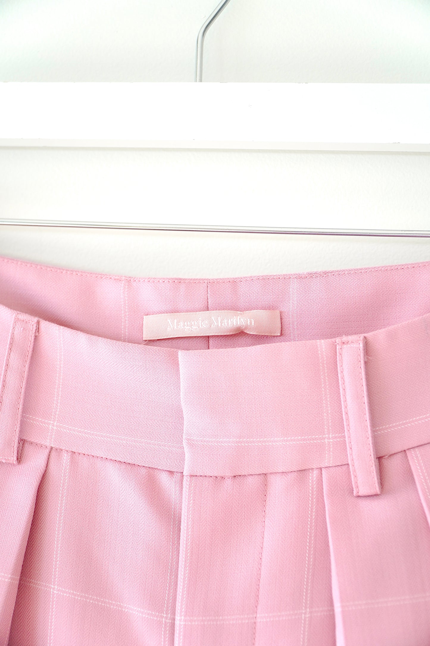 Maggie Marilyn Baby Pink Check 'Bobbi' Boyfriend Trousers (6 Au)