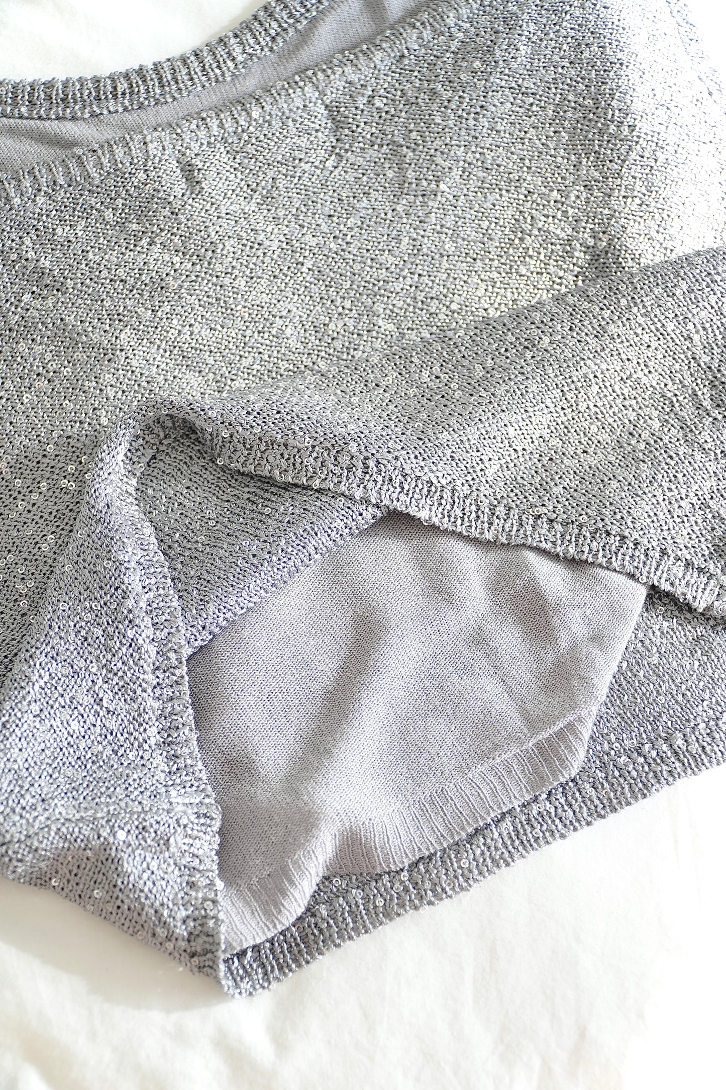 Glassons Grey Silver Sequin Sparkle Tie Halter Top (S)