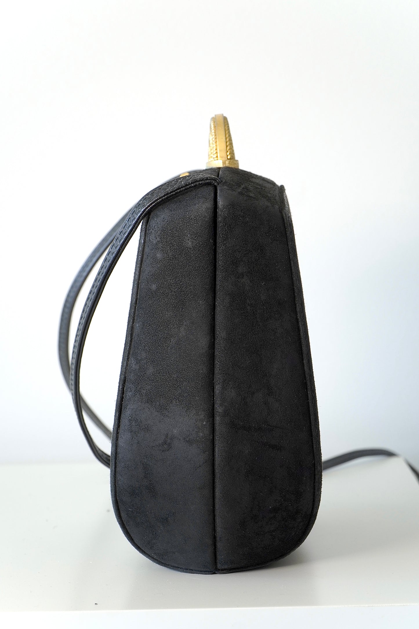Rodo Italy Vintage Black Hard Case Evening Clutch/ Shoulder Bag