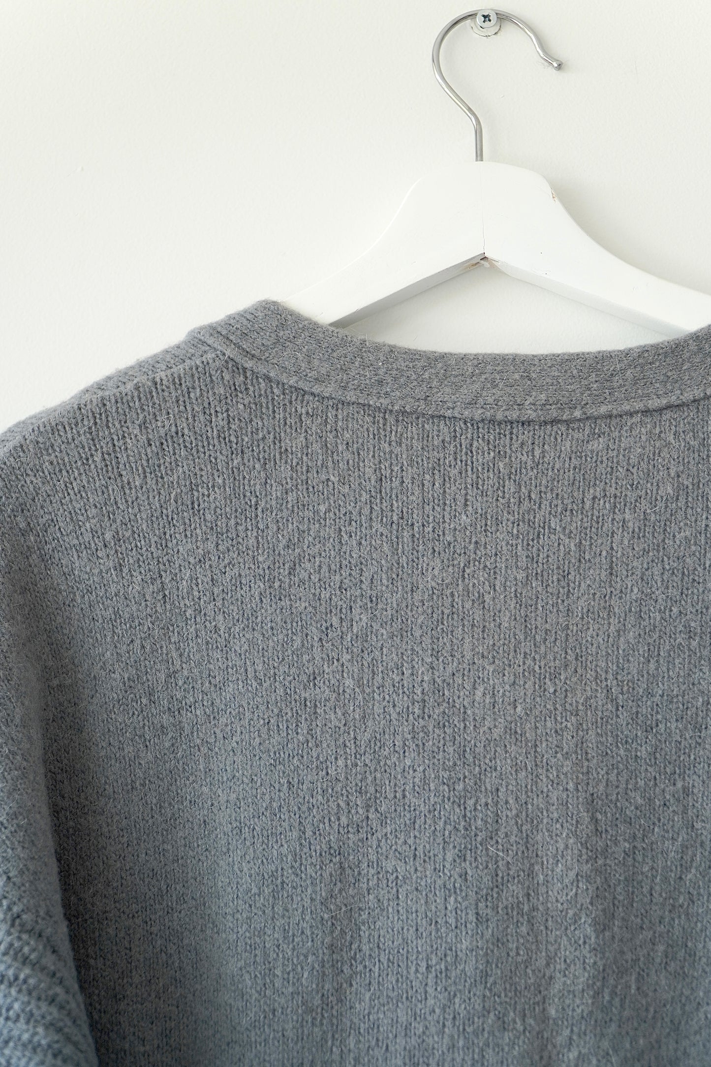 Witchery Grey Alpaca & Wool Blend Longline Cardigan (M)