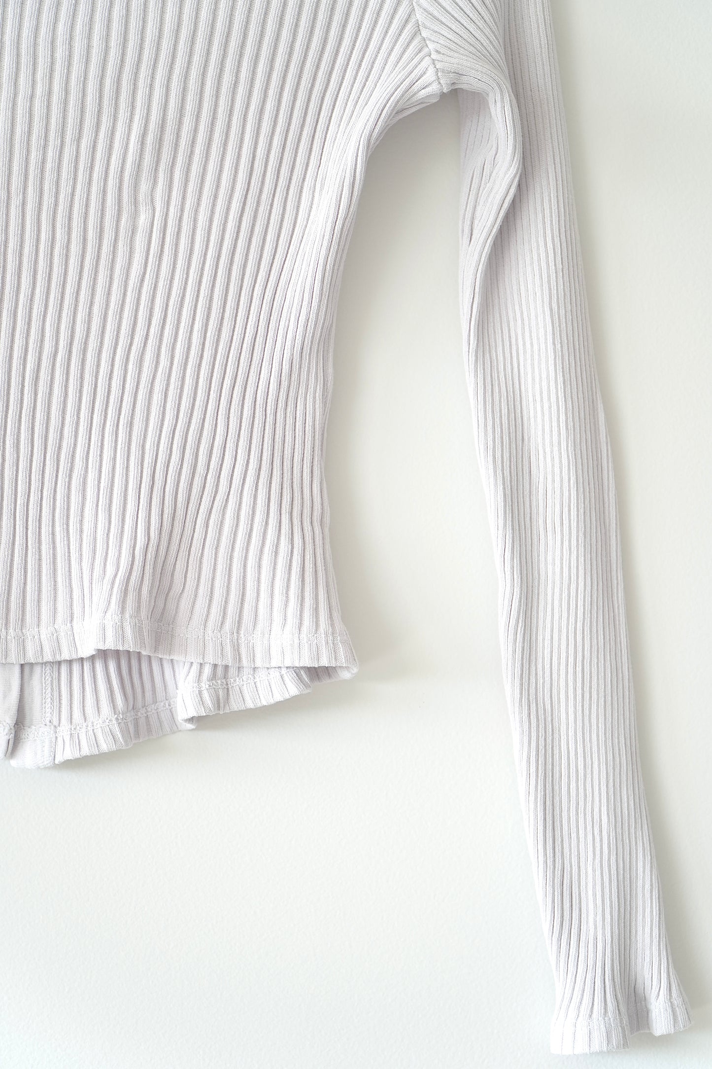 Lacausa Light Violet ‘Lucy’ Button Up 90s Rib Cardigan Top (XS)