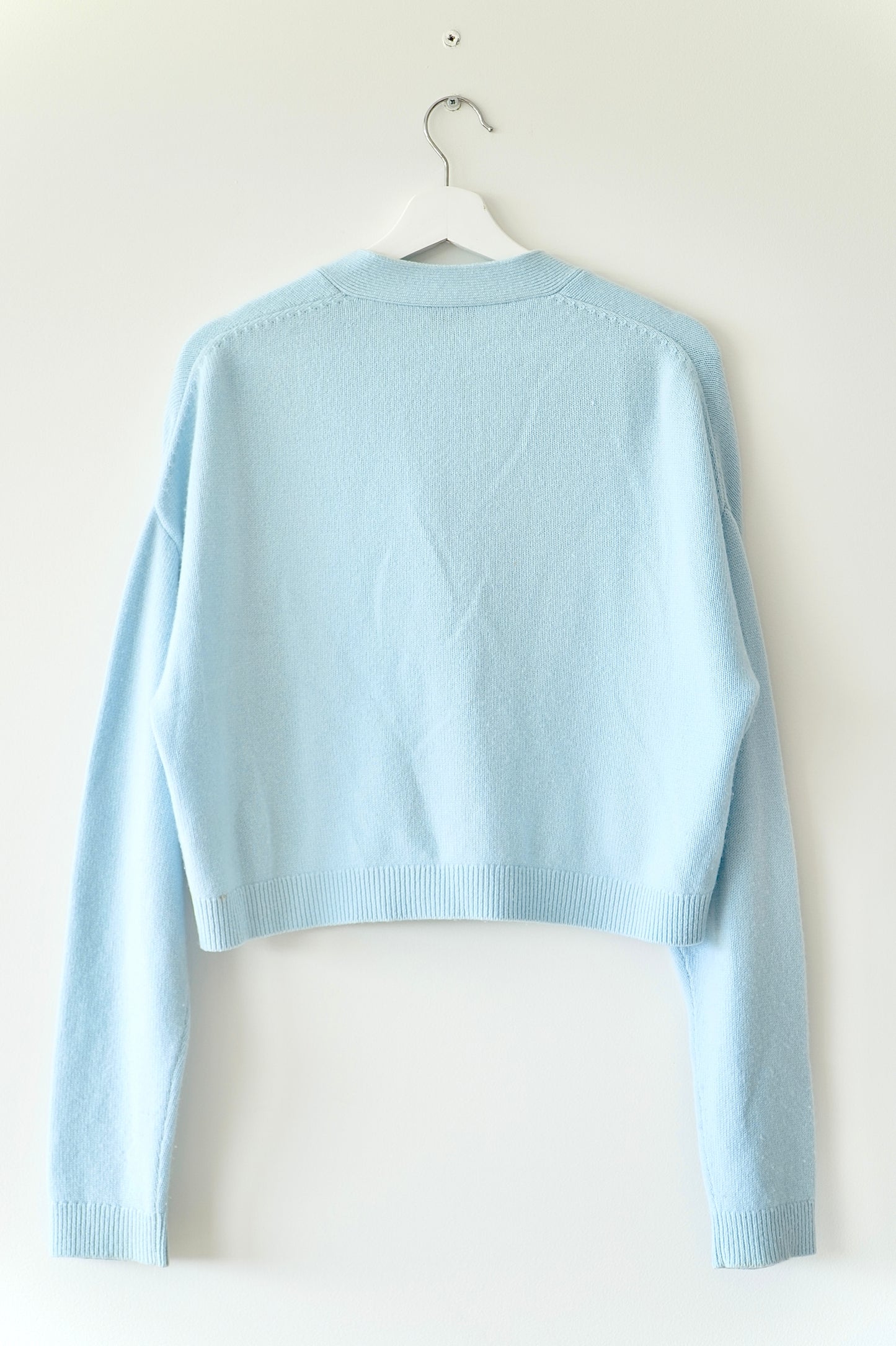 Scanlan Theodore Blue Cashmere Cropped Button Up Cardigan (S)