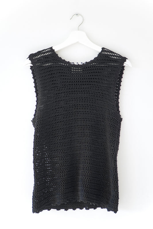 Wilfred Black Crotchet Sleeveless Top (XS)