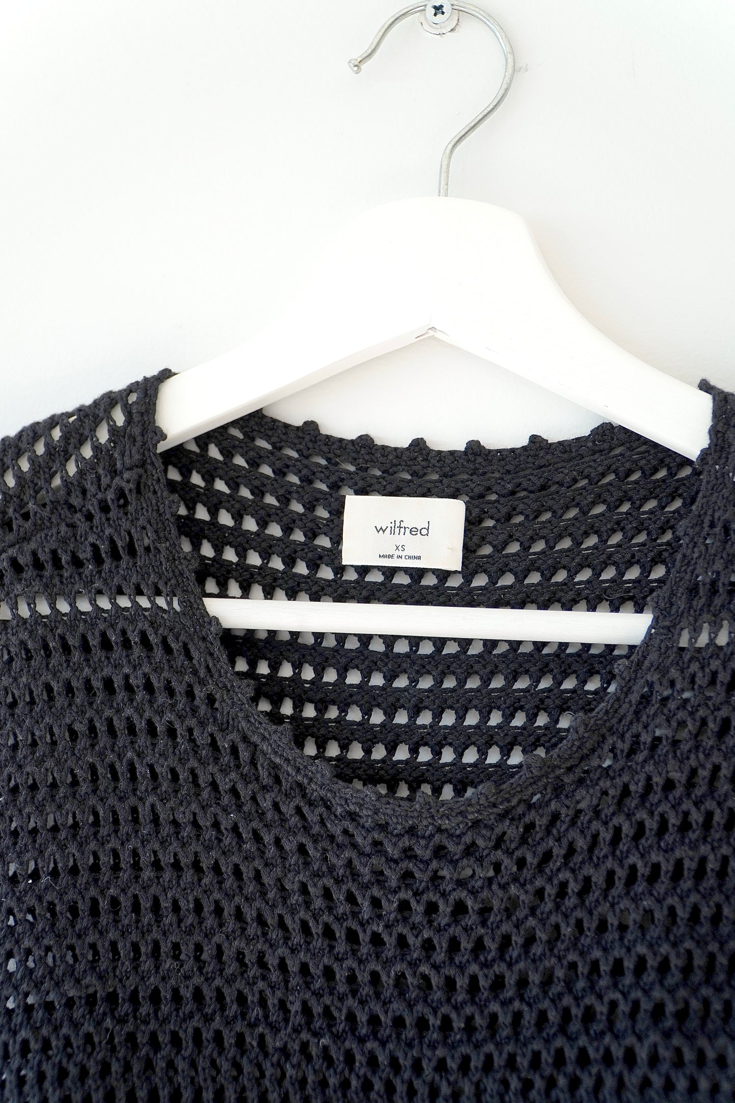 Wilfred Black Crotchet Sleeveless Top (XS)