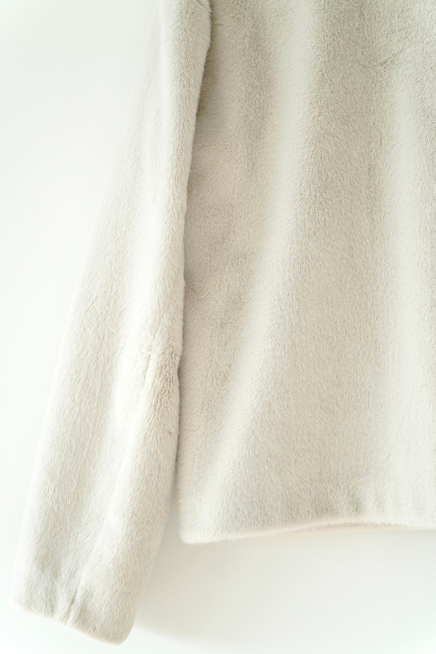 Uniqlo Beige Fur Collarless Jacket (S)