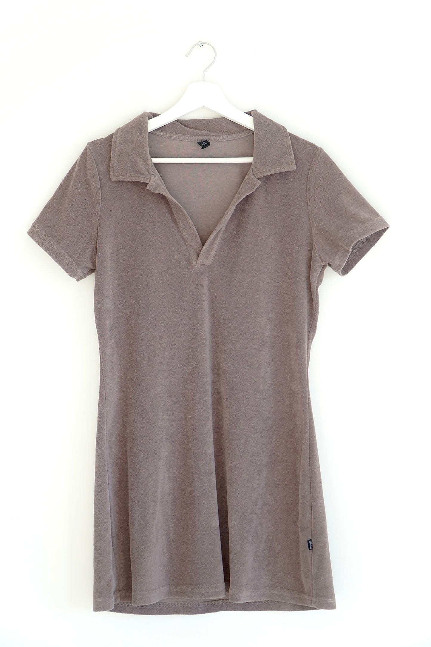 Cotton On Body Brown Terry Towelling Collared Mini Dress (M)