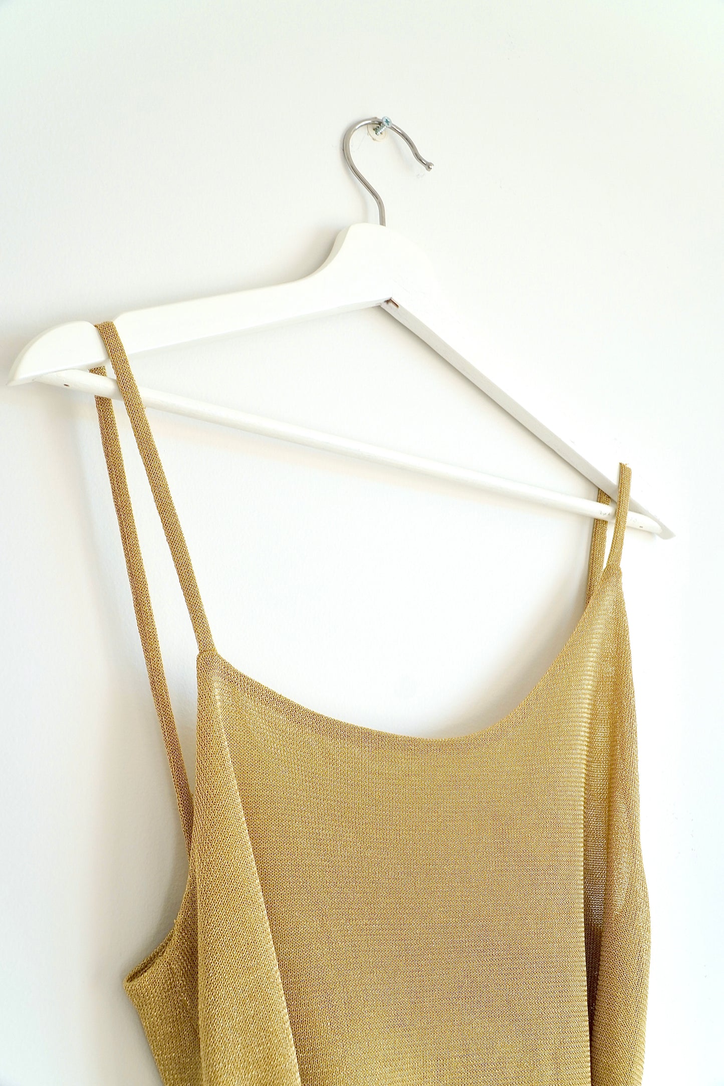KACEY/DEVLIN Gold Asymmetrical Lurex Belted Mini Dress (6 Au)