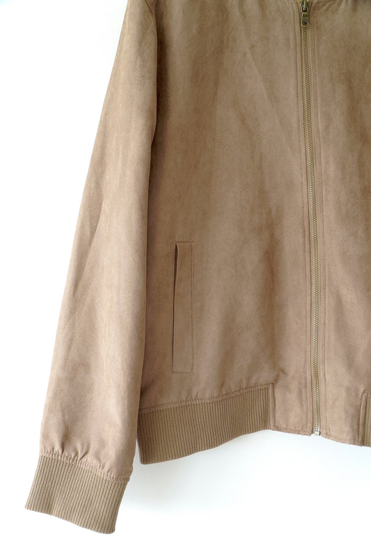 Banana Republic Brown Vegan Suede Bomber Jacket (L)