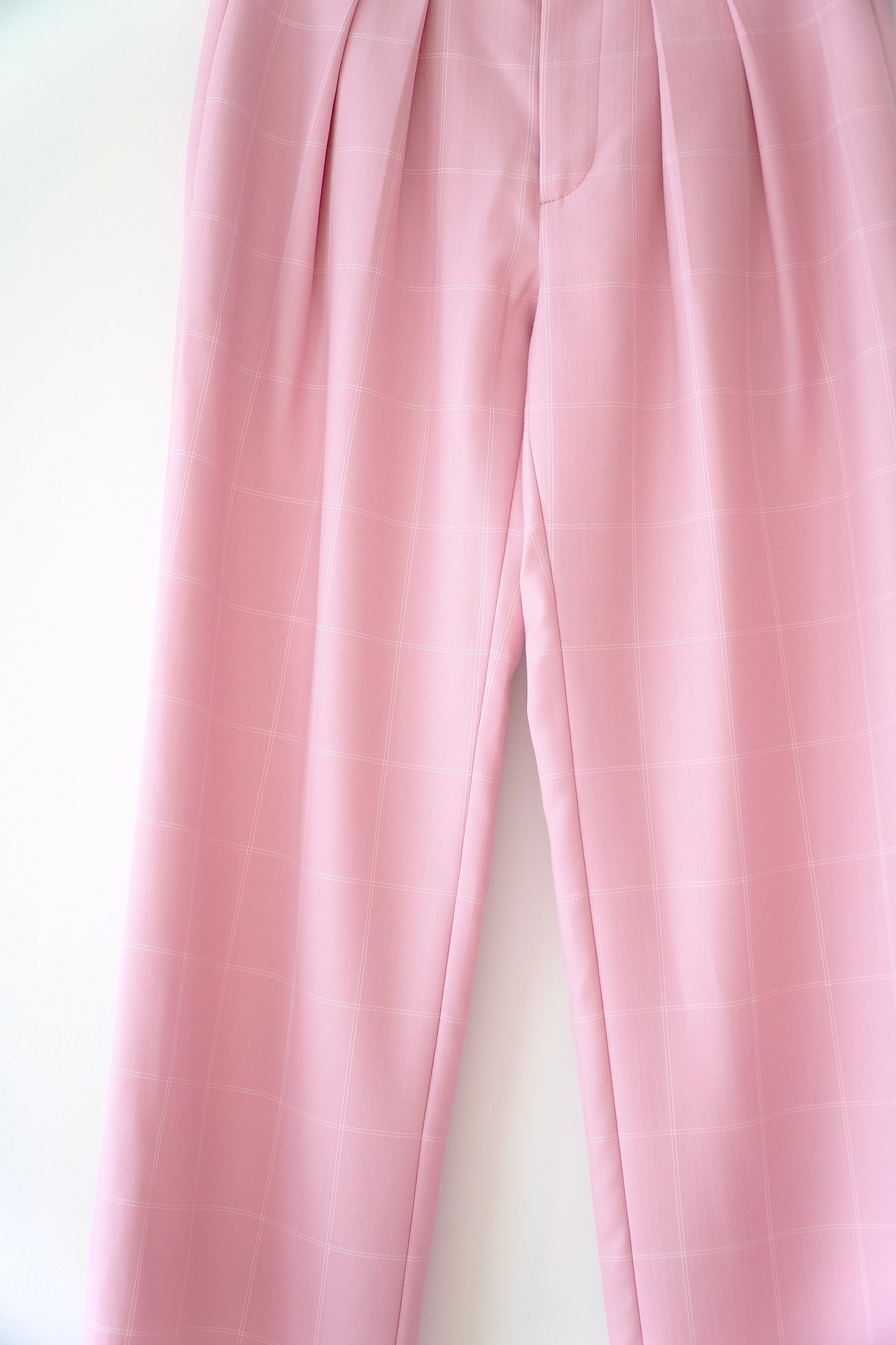 Maggie Marilyn Baby Pink Check 'Bobbi' Boyfriend Trousers (6 Au)