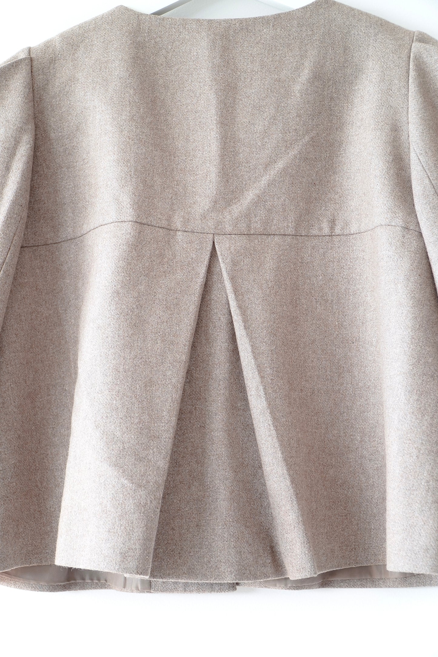 Witchery Light Brown Cropped Wool Blend Jacket (14 Au)