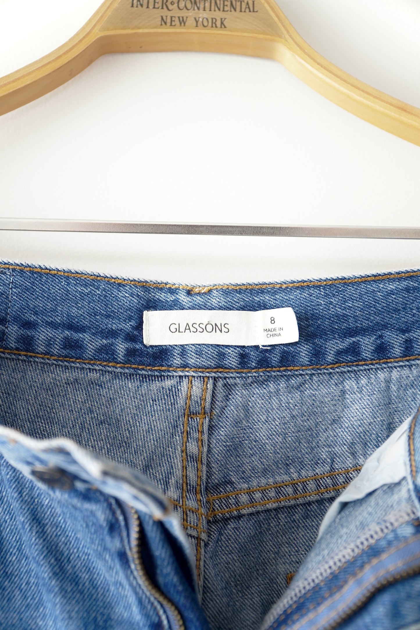 Glassons Dark Blue Denim Wide-Leg Jeans (8 Au)