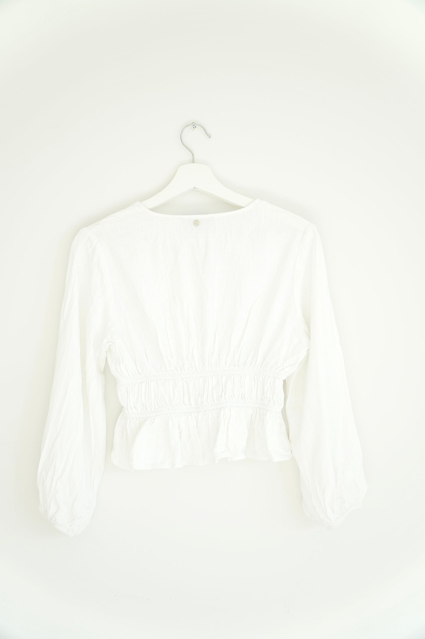 Dannii Minogue Petite White Linen Blend Blouse (6P)