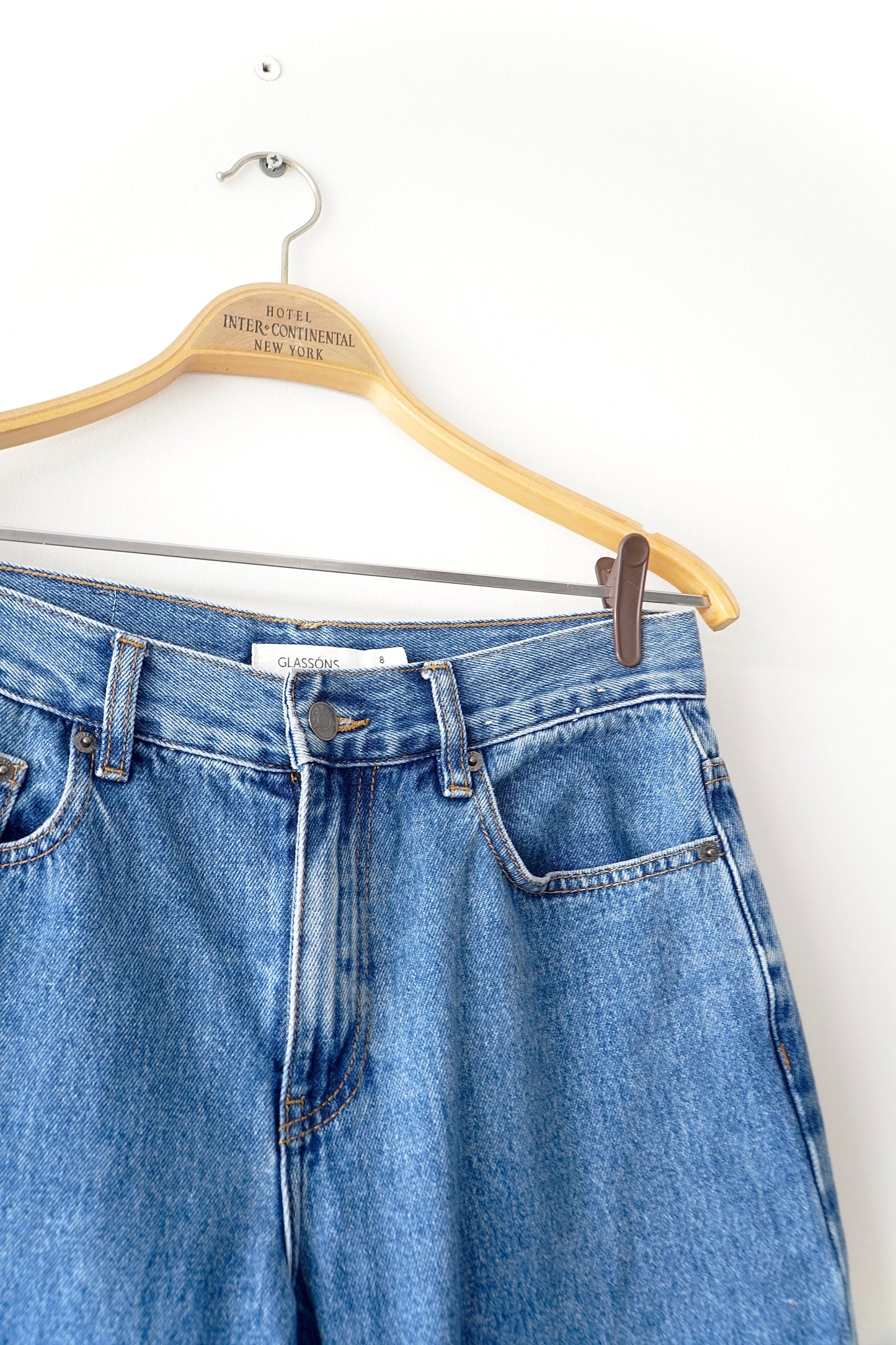 Glassons Dark Blue Denim Wide-Leg Jeans (8 Au)