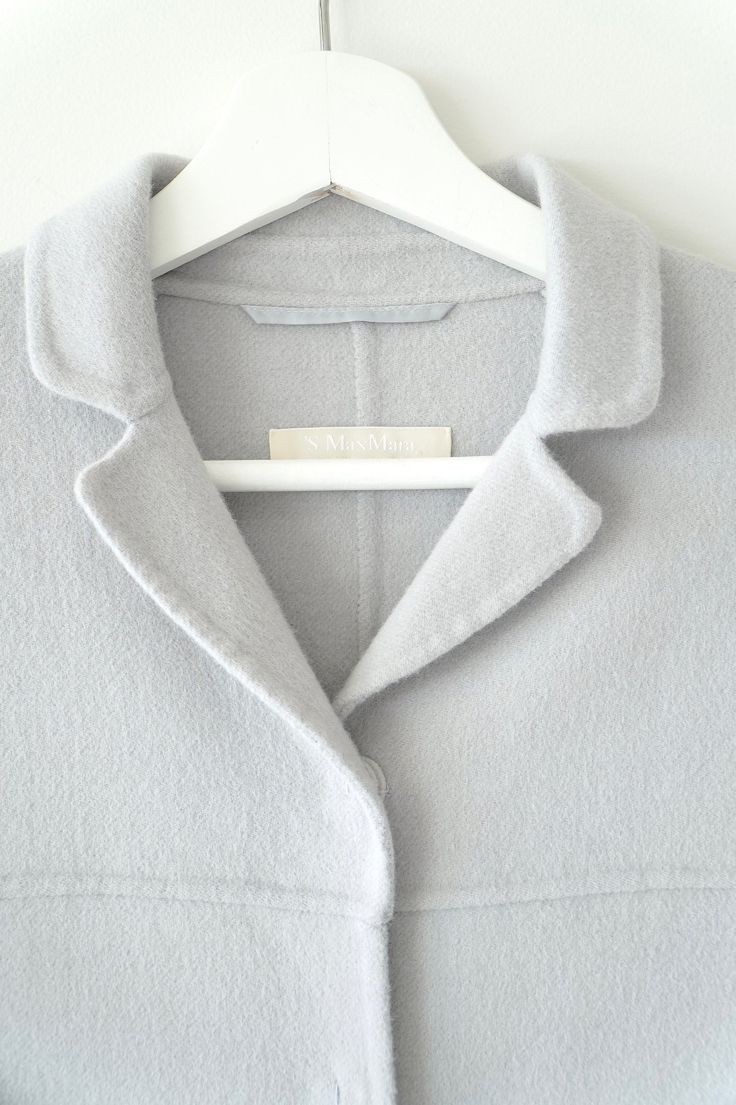 ‘S Max Mara Grey Blue Classic Single Breasted Wool Coat (6 Au)