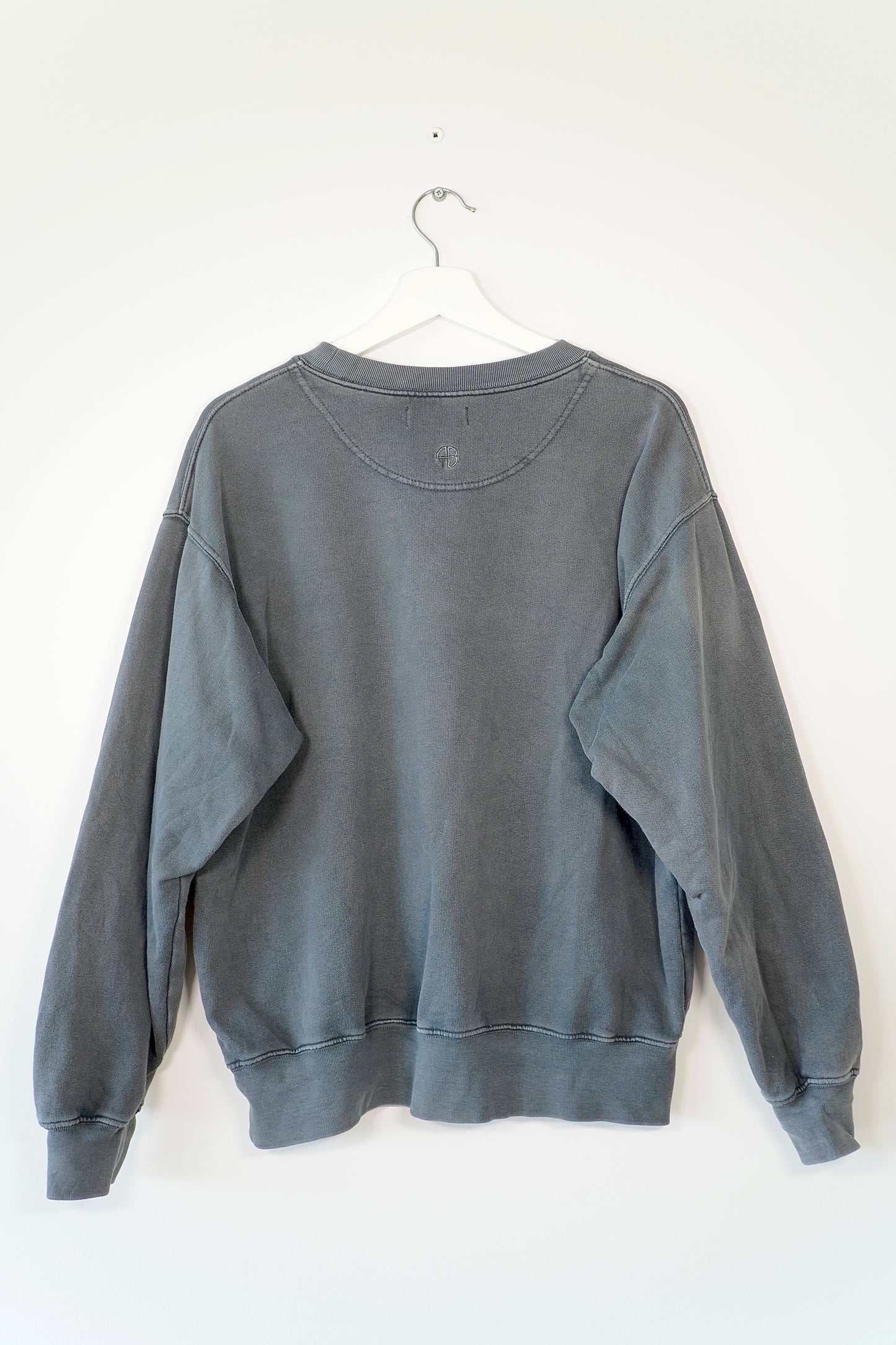 Anine Bing Washed Dark Grey Graphic 'City Love' Sweatshirt (S/P)