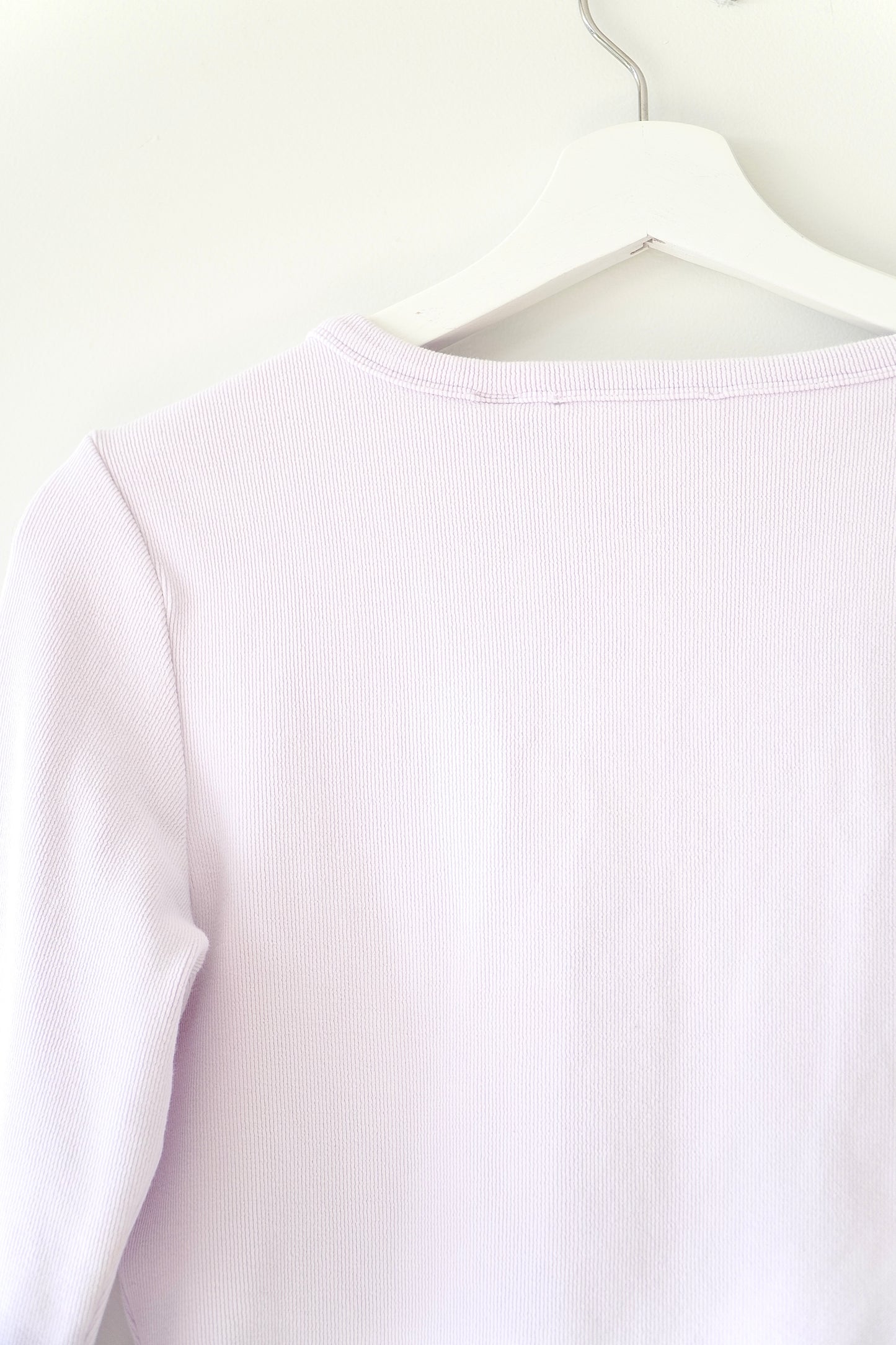 Country Road Violet Fitted Rib Long Sleeve Cotton T-Shirt (M)