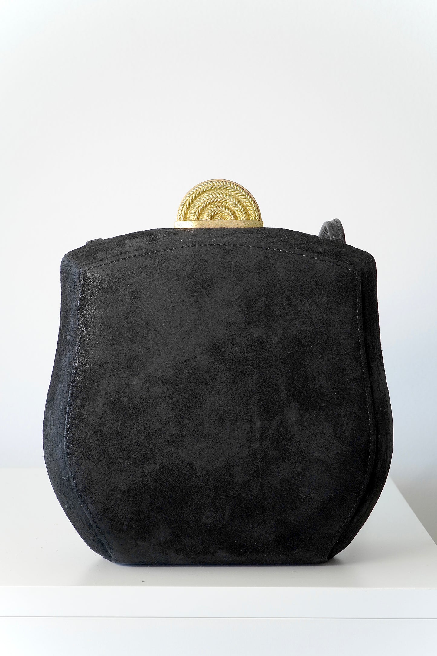 Rodo Italy Vintage Black Hard Case Evening Clutch/ Shoulder Bag
