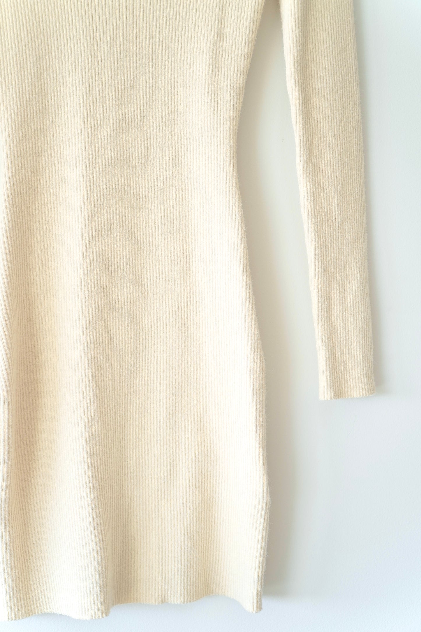 Cotton On Cream Rib Knit Bodycon Low Back Mini Dress (XS)