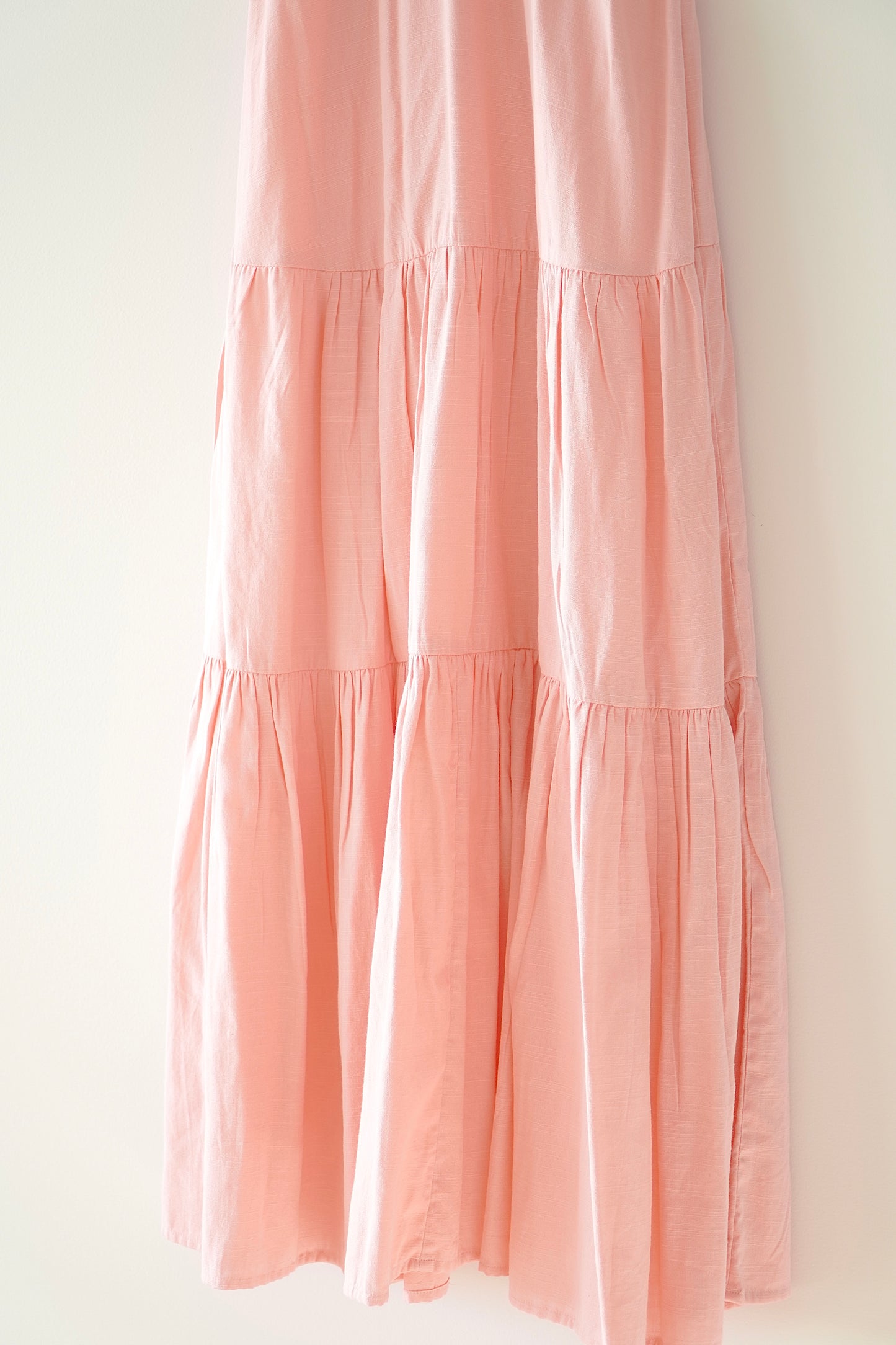 Billabong Baby Pink Tiered Midi Sundress (S)