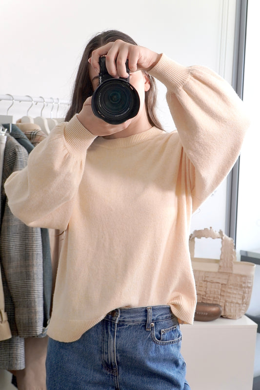 Creamy Yellow Knitted Crew-neck Sweater (Fits 6-10 Au)