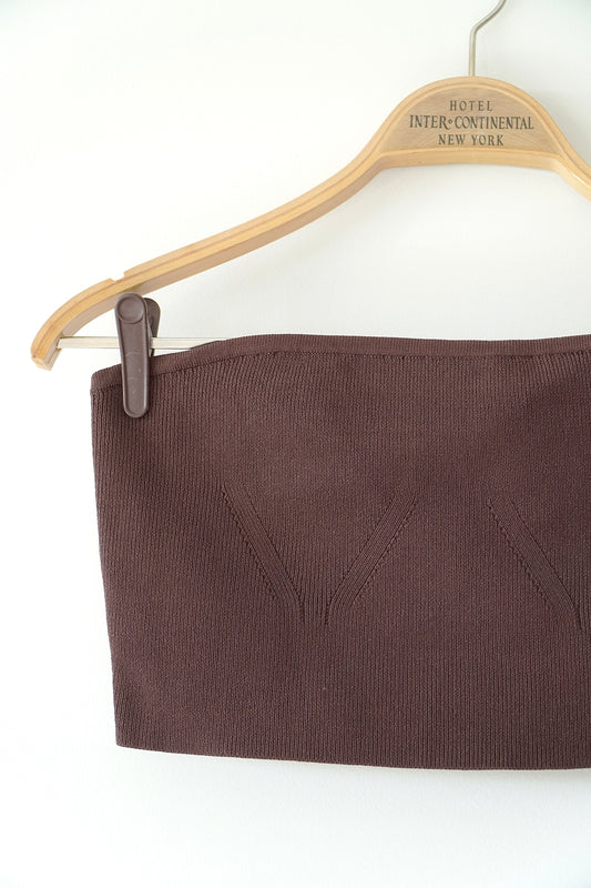 Nude Lucy Brown 'Manu' Knit Bandeau Top (L)