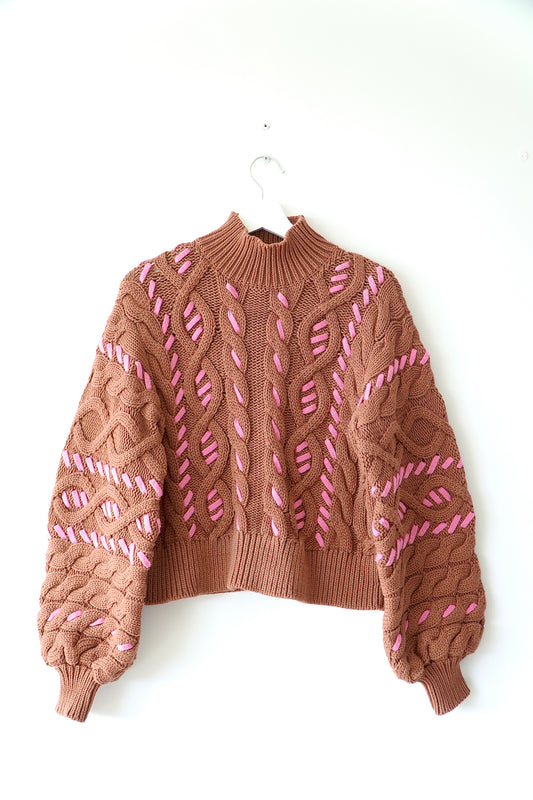 Aje Brown ‘Zalie’ Turtle Neck Knit Jumper (XS)