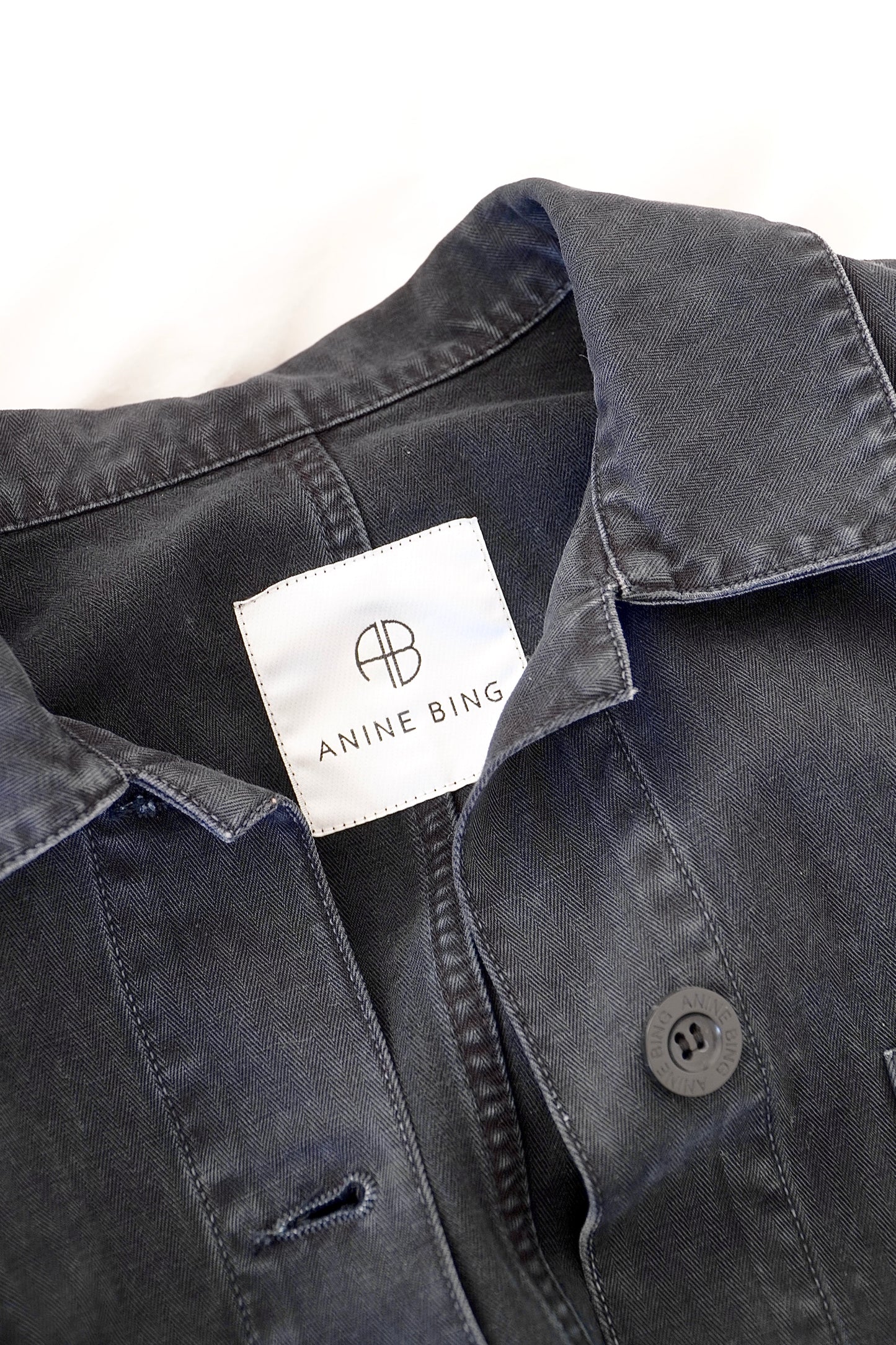 Anine Bing Washed Black Relaxed Utility Jacket (XS)
