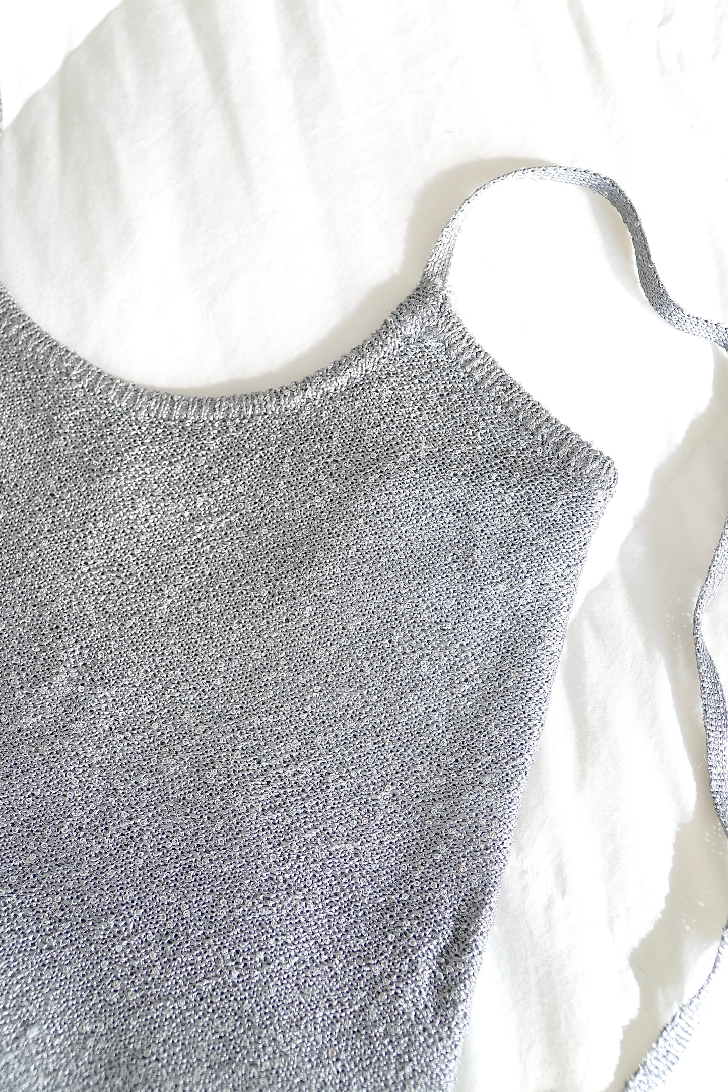 Glassons Grey Silver Sequin Sparkle Tie Halter Top (S)