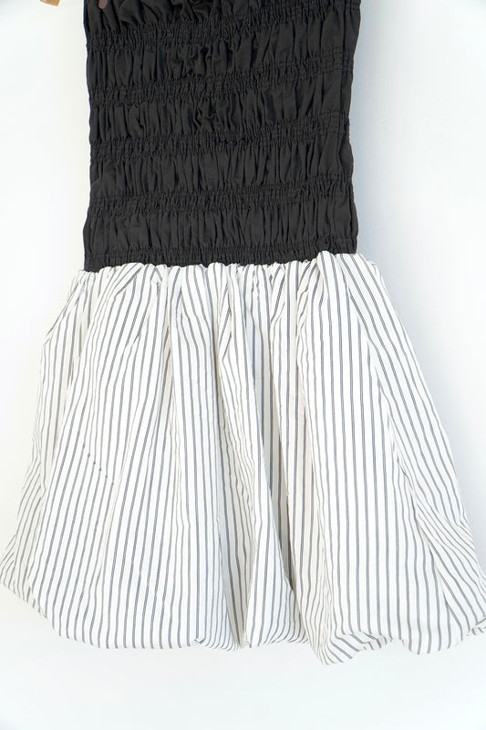 DISSH Stripe Silk Blend Bubble Skirt Dress (8 Au)