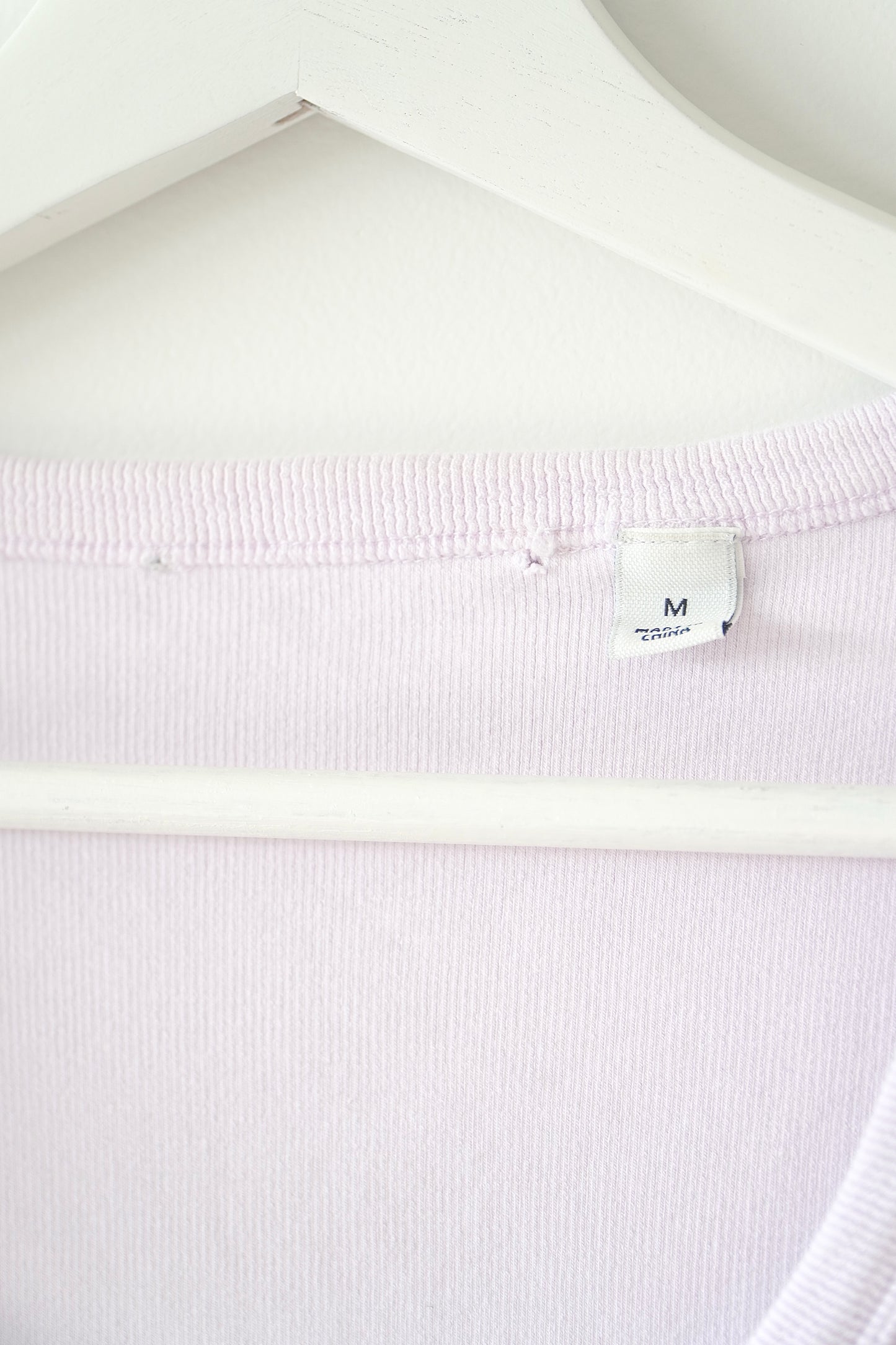Country Road Violet Fitted Rib Long Sleeve Cotton T-Shirt (M)