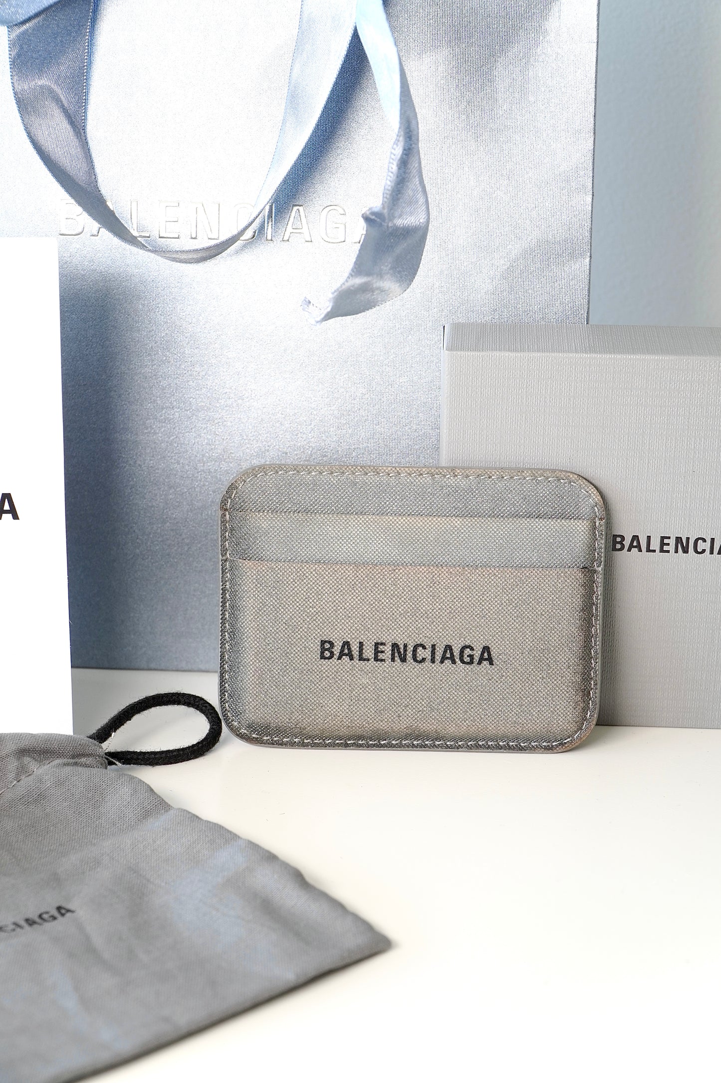 Balenciaga Metallic Glitter Patent Leather Card Holder