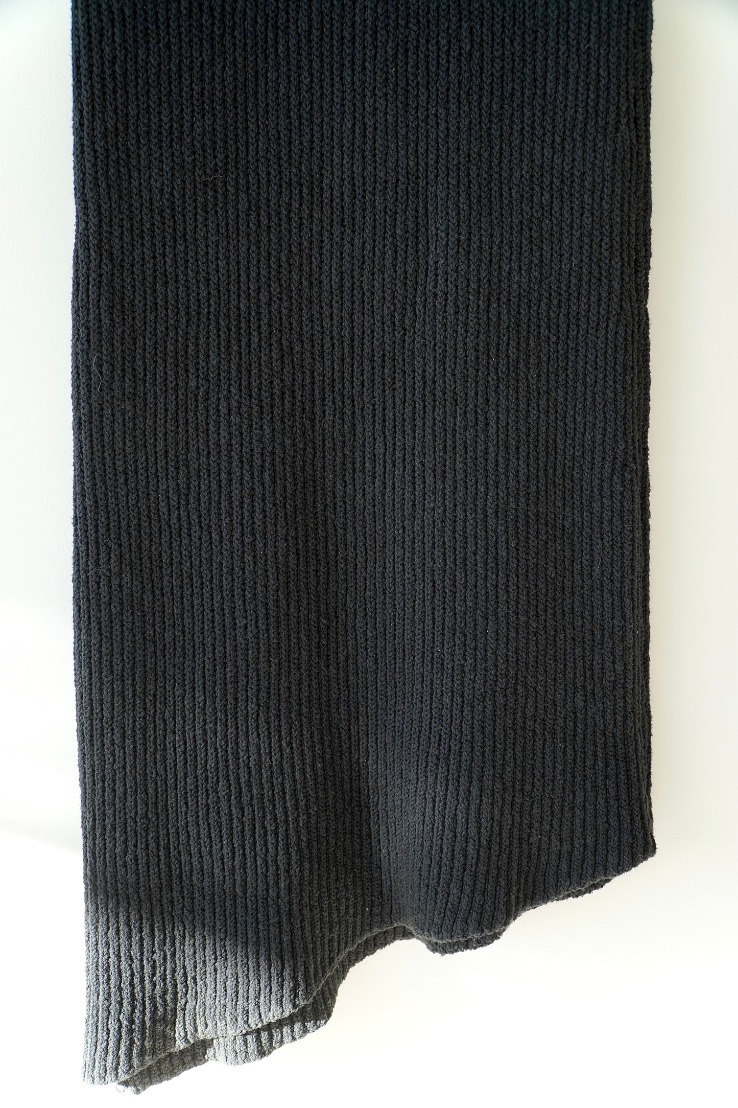 Bassike Knits Black 'Cardigan Stitch' Knitted Asymmetrical Maxi Skirt (Fits 8 Au)