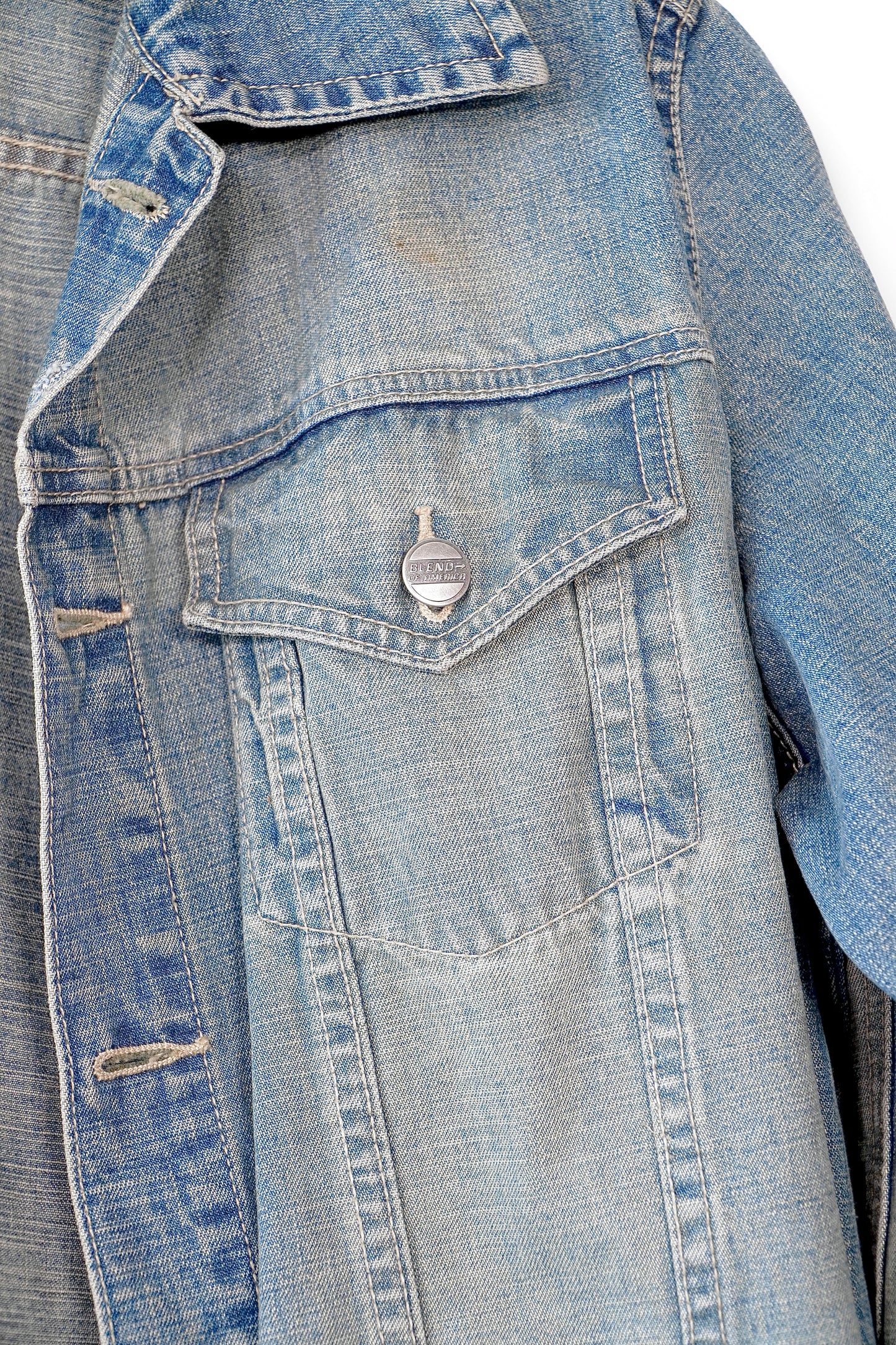 Blend Of America Washed Blue Collared Denim Jacket (M)