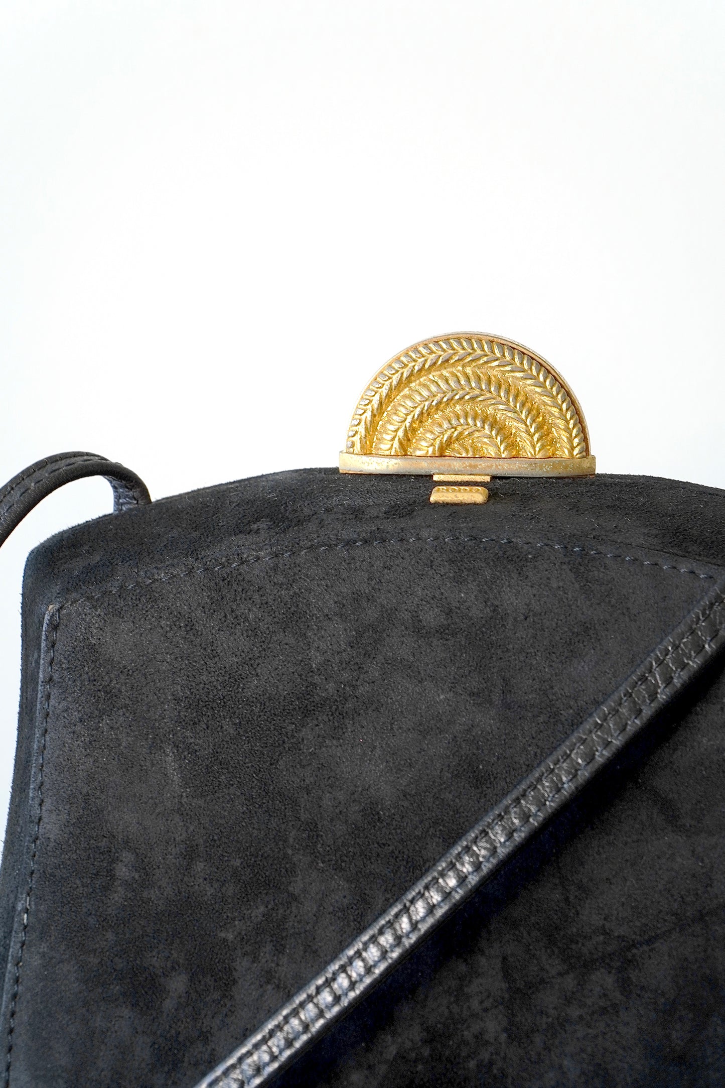 Rodo Italy Vintage Black Hard Case Evening Clutch/ Shoulder Bag