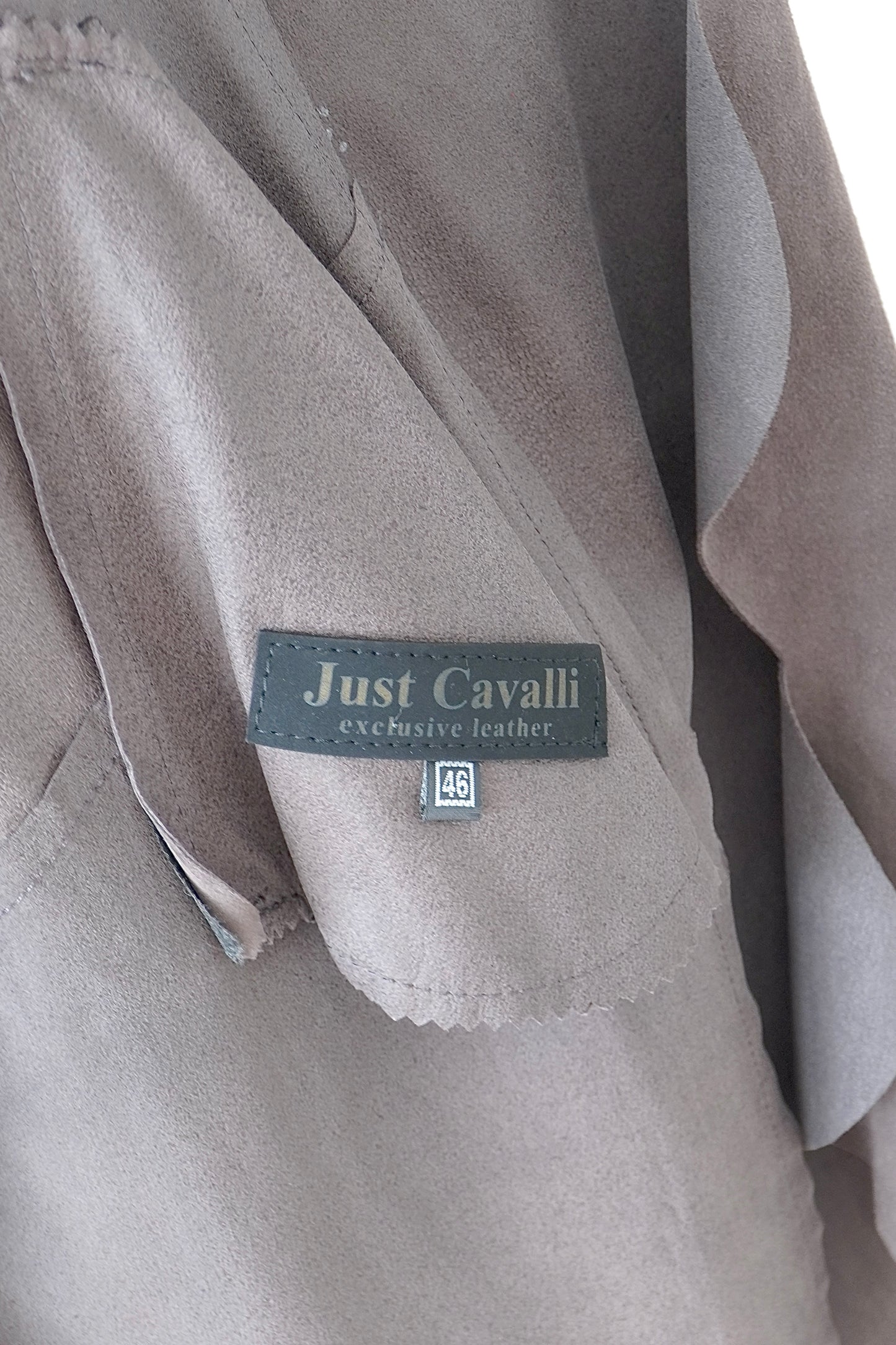 Just Cavalli Dark Brown Soft leather Waterfall Jacket (46)