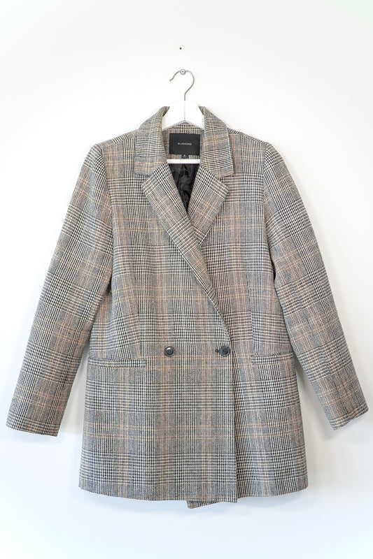 Glassons Plaid Tweed Double-breasted Coat Blazer (Au 8)