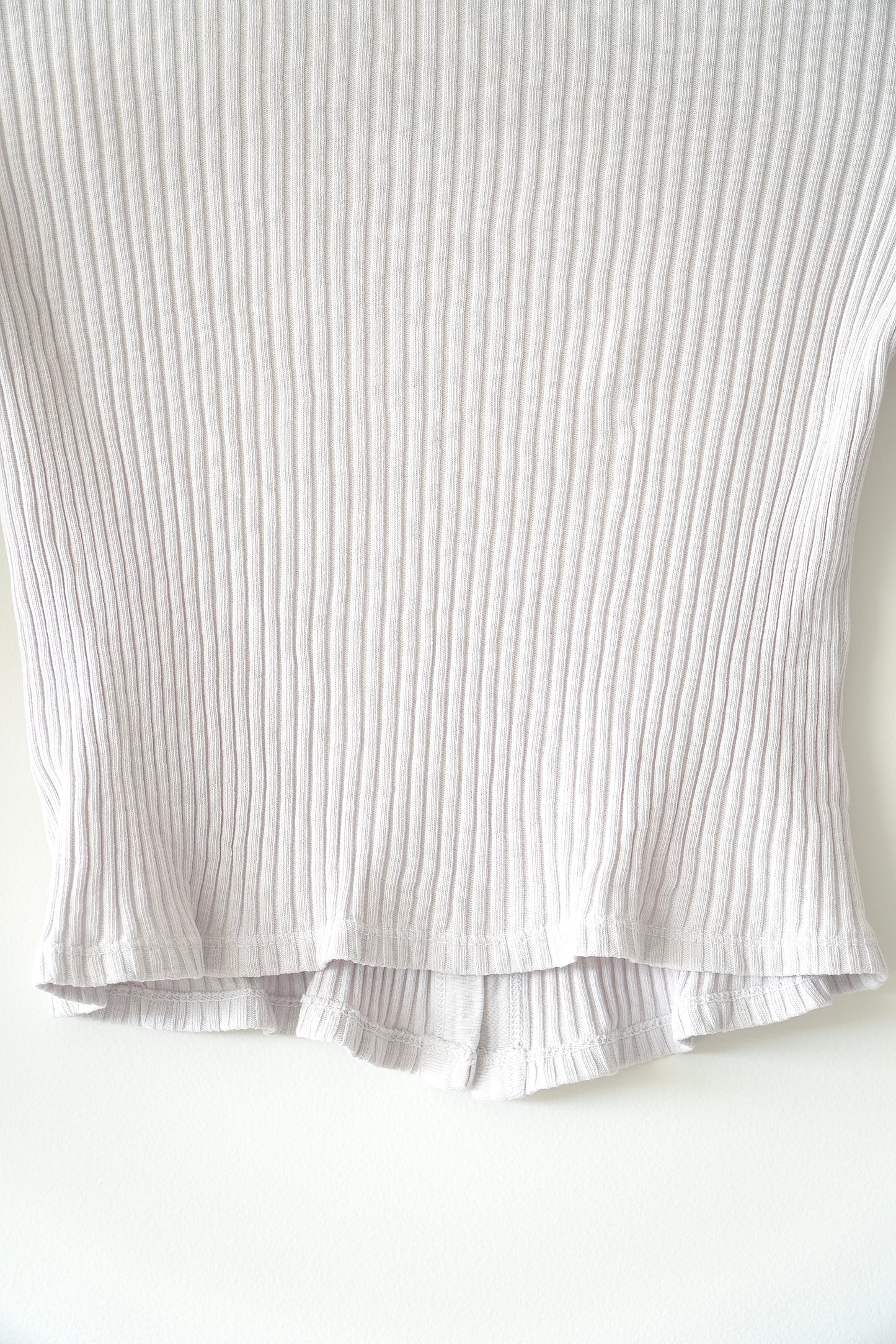 Lacausa Light Violet ‘Lucy’ Button Up 90s Rib Cardigan Top (XS)