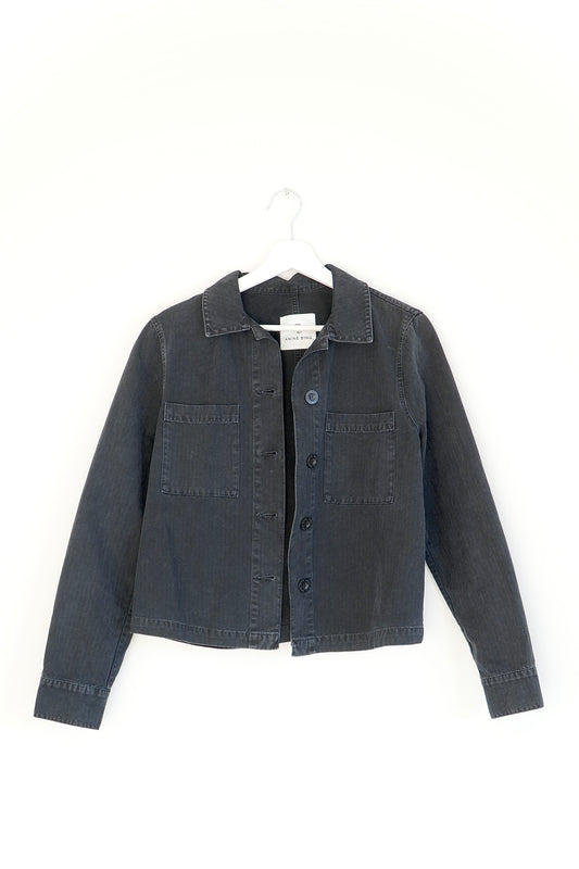 Anine Bing Washed Black Relaxed Utility Jacket
