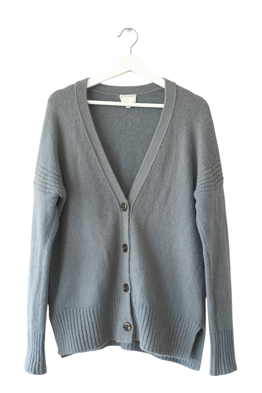 Witchery Grey Alpaca & Wool Blend Longline Cardigan (M)