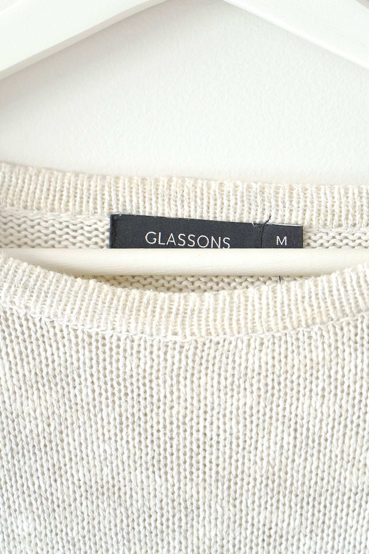Glassons Flecked Off White Crop Relaxed Knit Jumper (M)